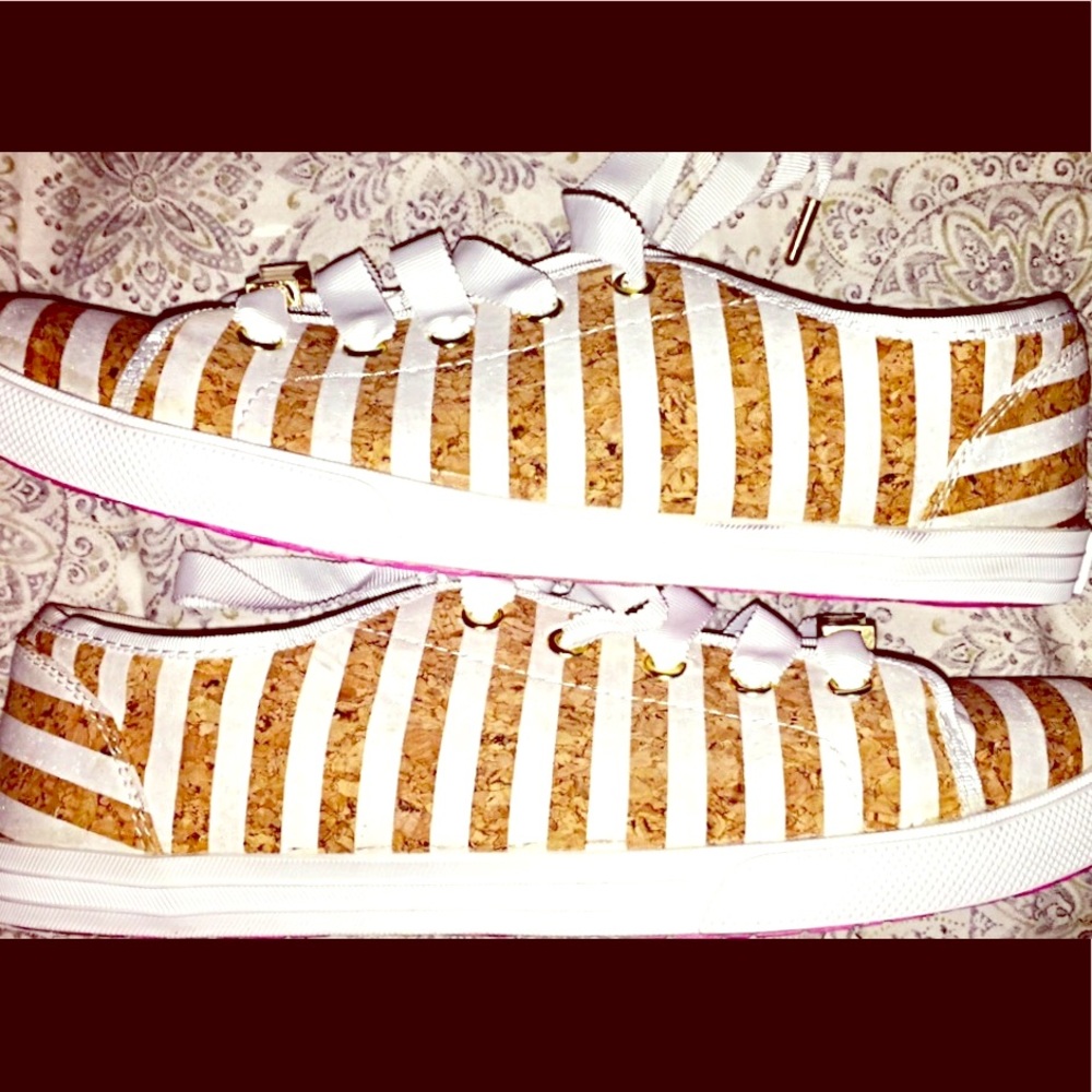 Kate Spade striped cork flats